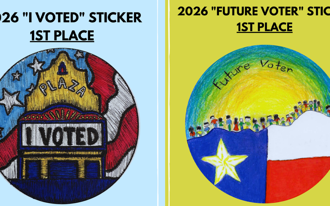 Premiación de estudiantes de El Paso: Ganadores del Concurso de Diseño de Calcomanías para Elecciones 2026