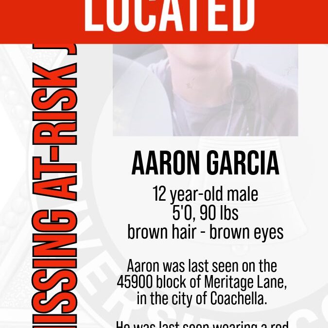 El Niño Desaparecido en Coachella, Aaron García, Regresa a Casa Sano